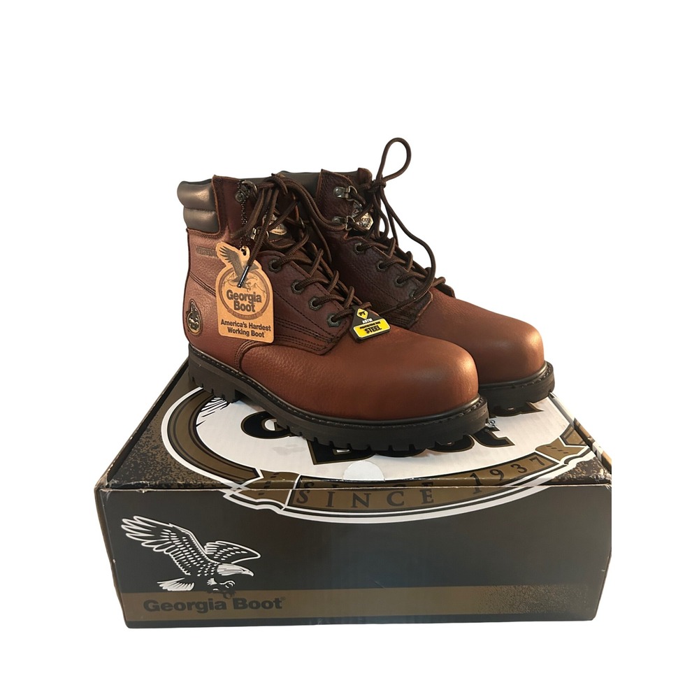 Georgia Boot Men's Brown Steel Toe Waterproof Oiler Work Boot Size 11.5W New!